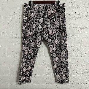 No Boundaries Juniors Leggings XXXL 21 Black Orange Halloween Sugar Skull Coffin